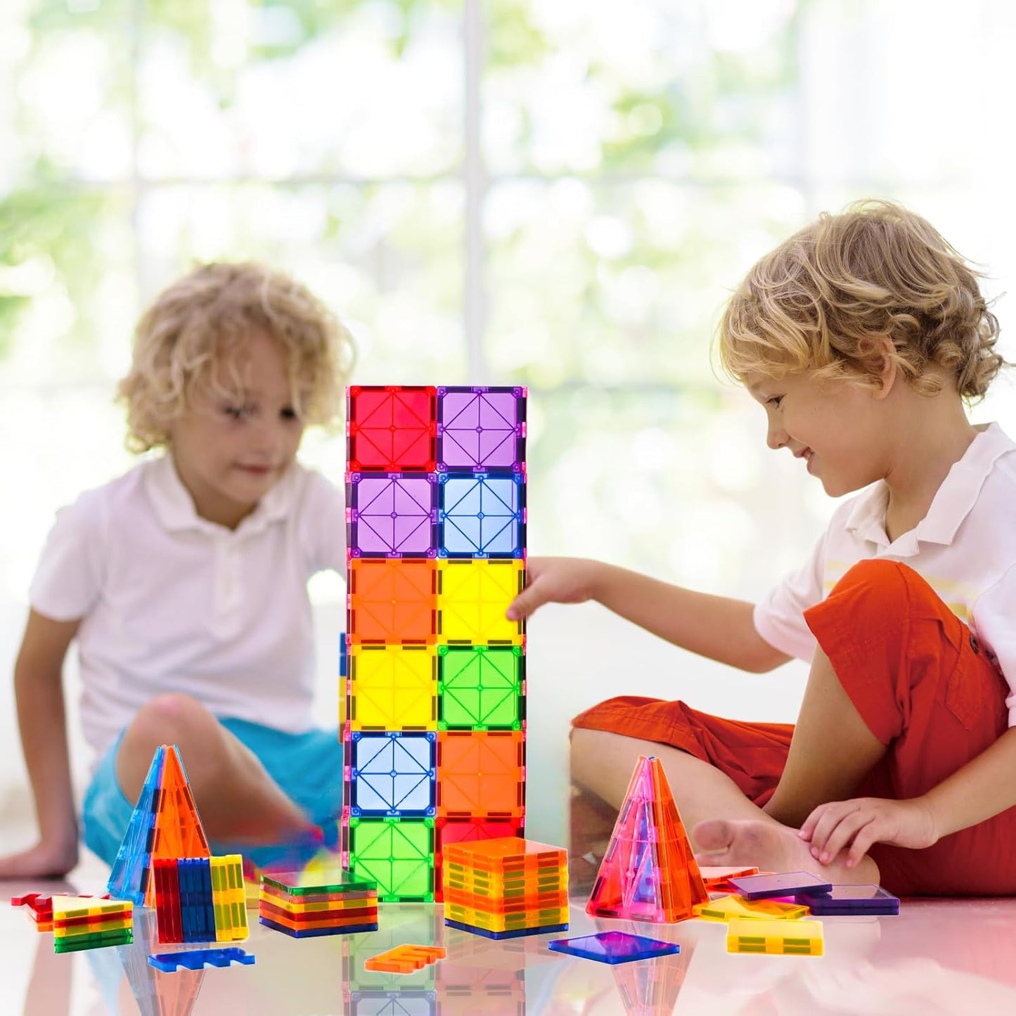 100-Piece Magnetic STEM Building Tiles.