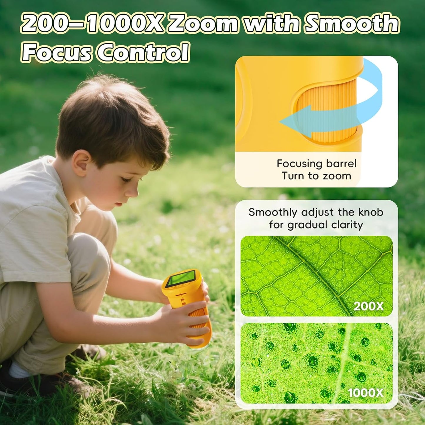 Portable Mini HD Microscope for Kids.
