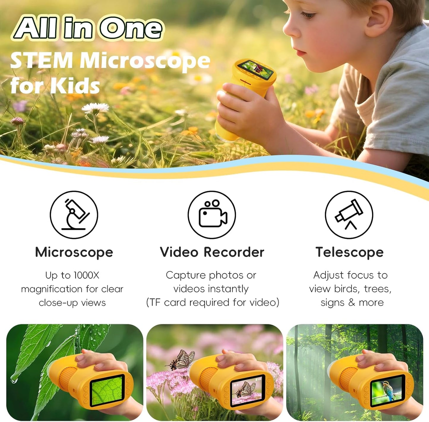 Portable Mini HD Microscope for Kids.