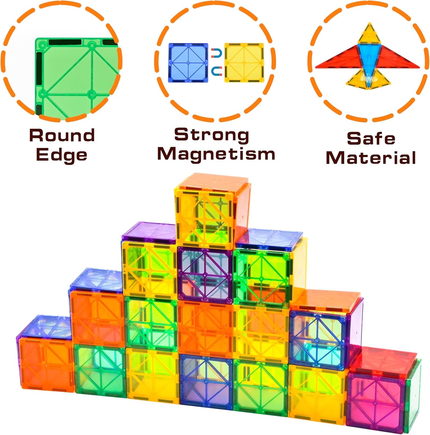100-Piece Magnetic STEM Building Tiles.